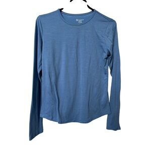 Cloudveil Merino Wool Shirt Womens XS Blue Long Sleeve Base Layer Outdoor